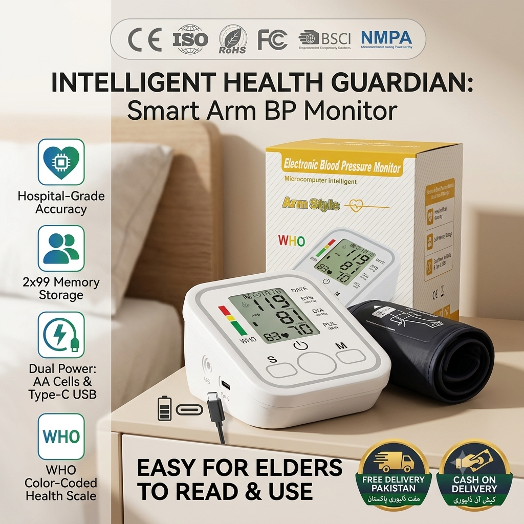 Smart Care Fully Automatic Digital BP Monitor Machine – Hospital-Grade Accuracy & Dual Power