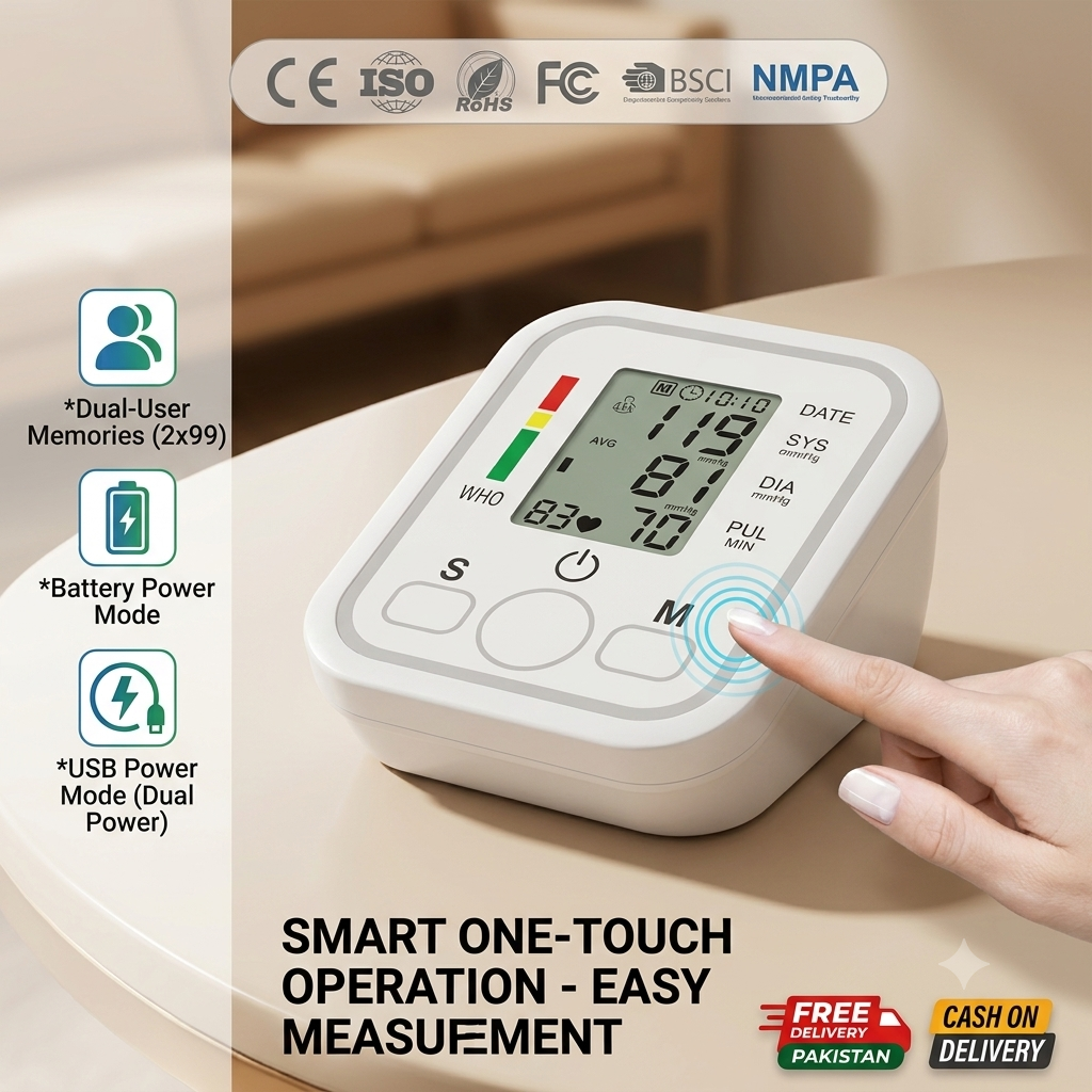 Smart Care Fully Automatic Digital BP Monitor Machine – Hospital-Grade Accuracy & Dual Power