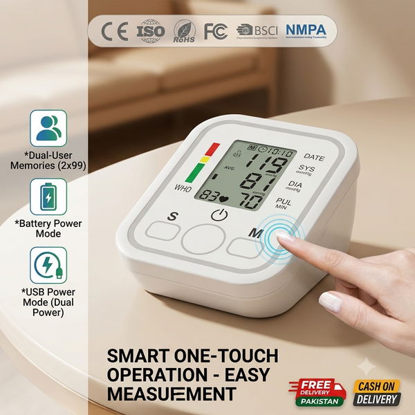 Smart Care Fully Automatic Digital BP Monitor Machine – Hospital-Grade Accuracy & Dual Power