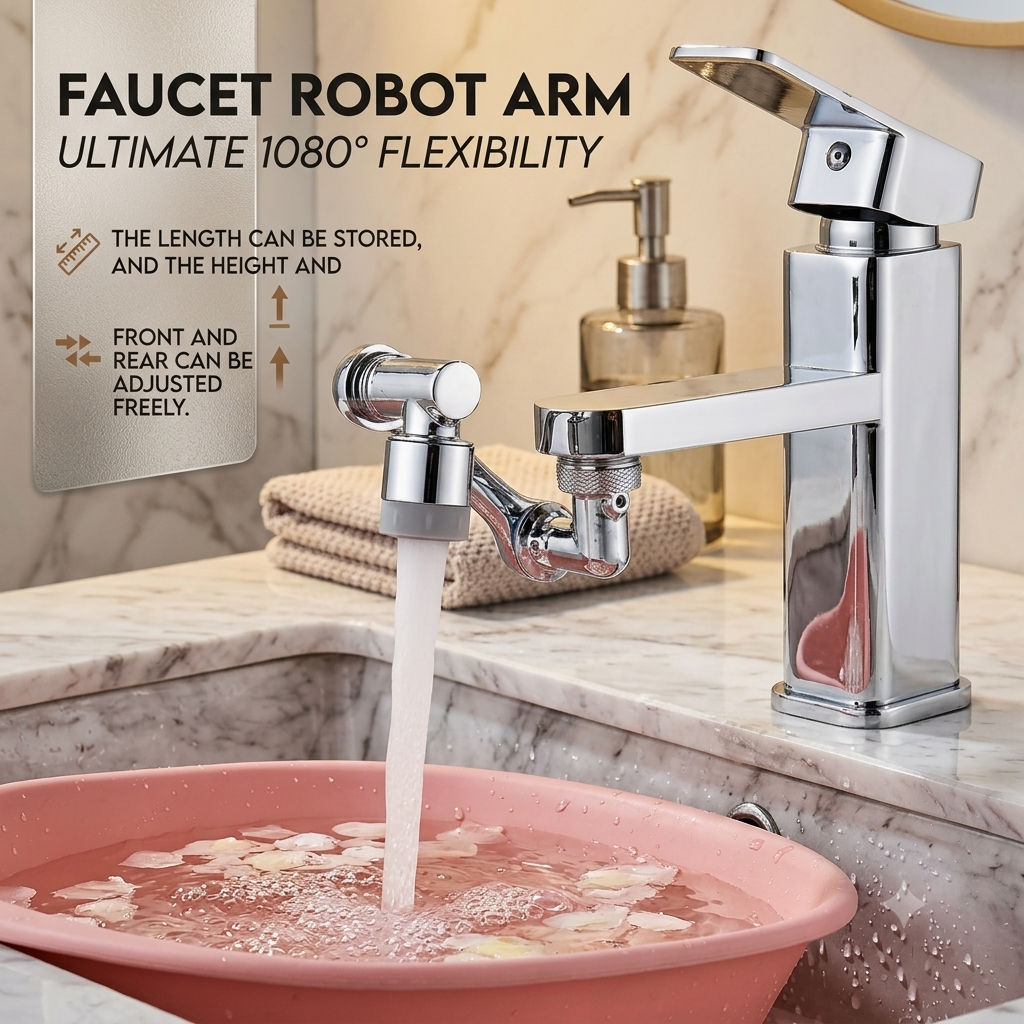 1080° Rotating Sink Faucet Extender – Anti-Splash Water Saver Tap