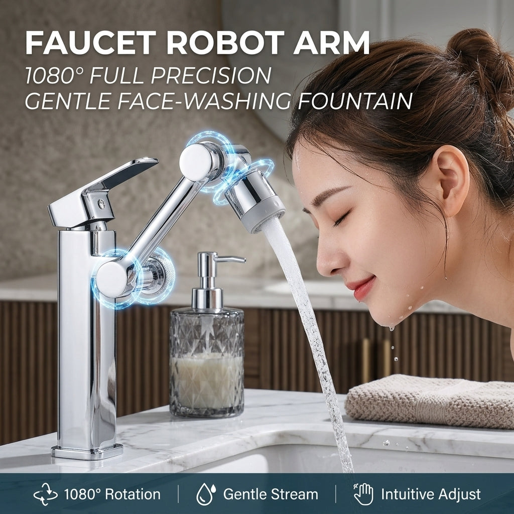 1080° Rotating Sink Faucet Extender – Anti-Splash Water Saver Tap